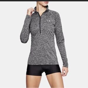 Under Armour Shirt Womens XS Gray UA Tech Twist 1/2 Zip Long Sleeve Wicking